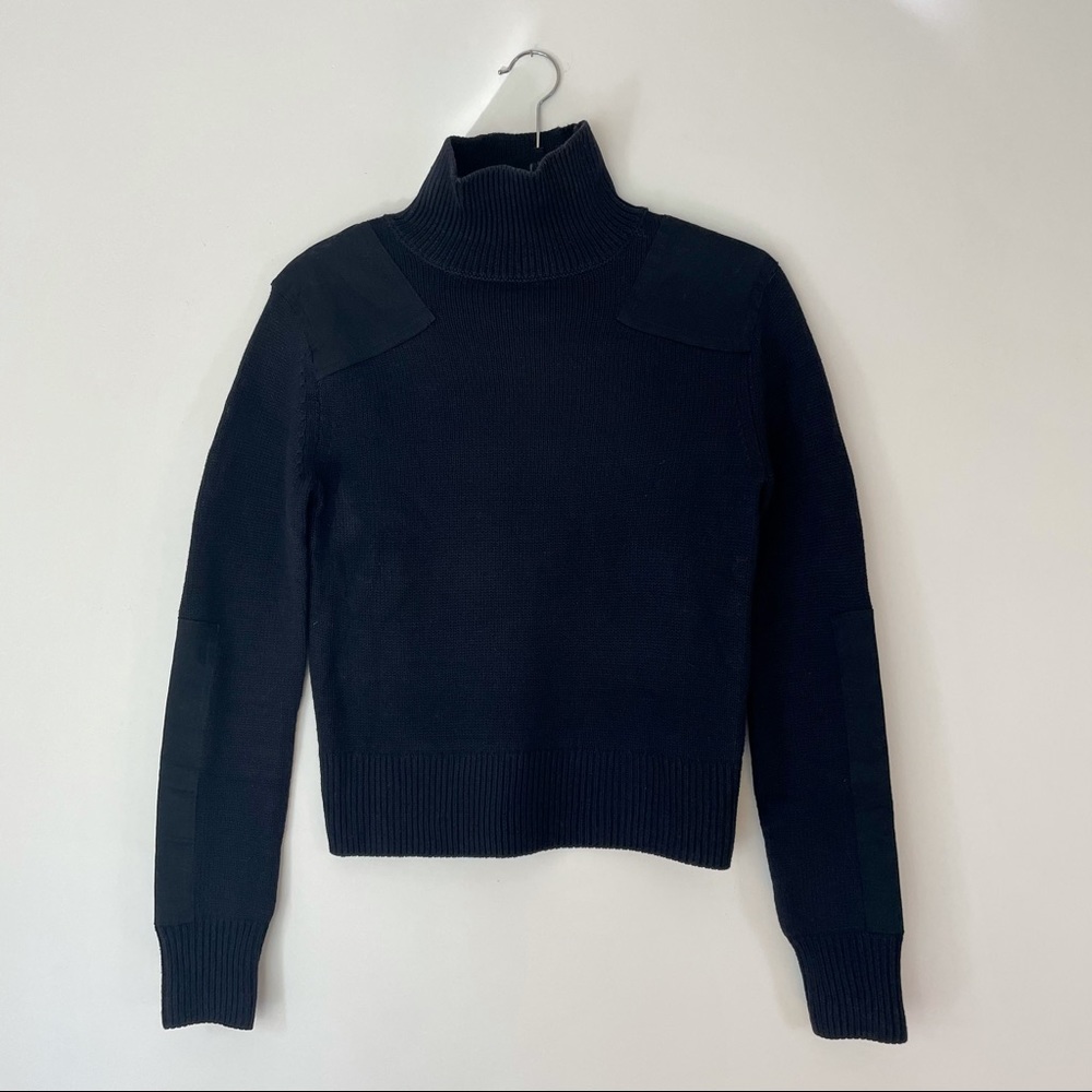 ZARA crop navy turtleneck sweater